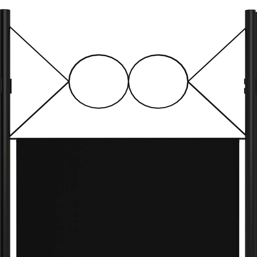 vidaXL Biombo divisor de 4 paneles negro 160x180 cm