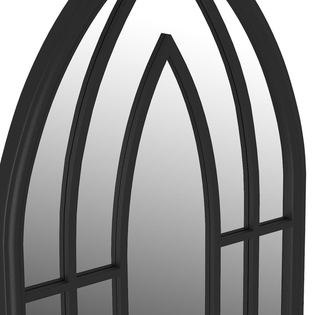 vidaXL Espejo de jardín negro hierro para exterior 70x30 cm