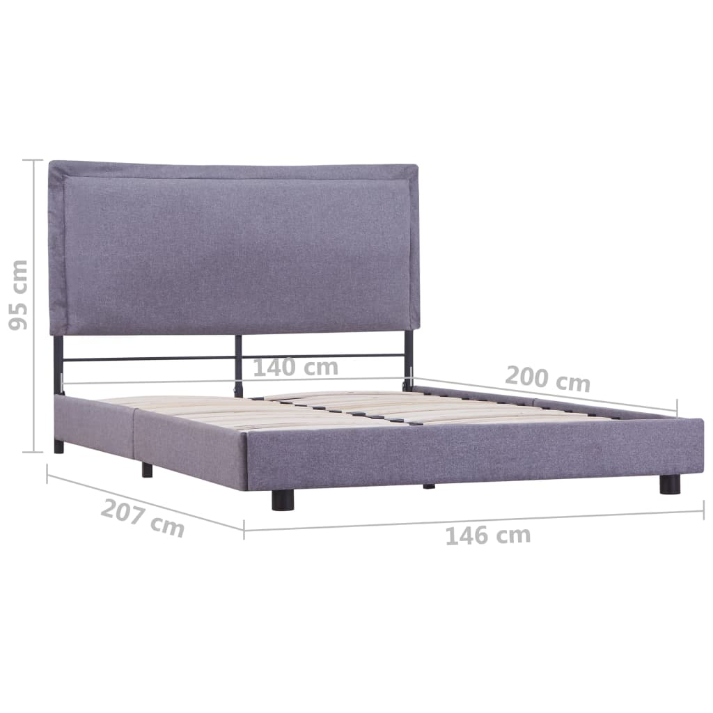 vidaXL Estructura de cama de tela gris claro 140x200 cm