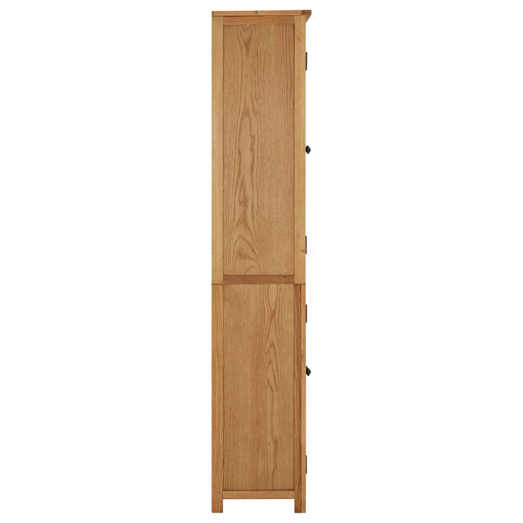 vidaXL Estantería 4 puertas madera roble macizo y cristal 80x35x180 cm
