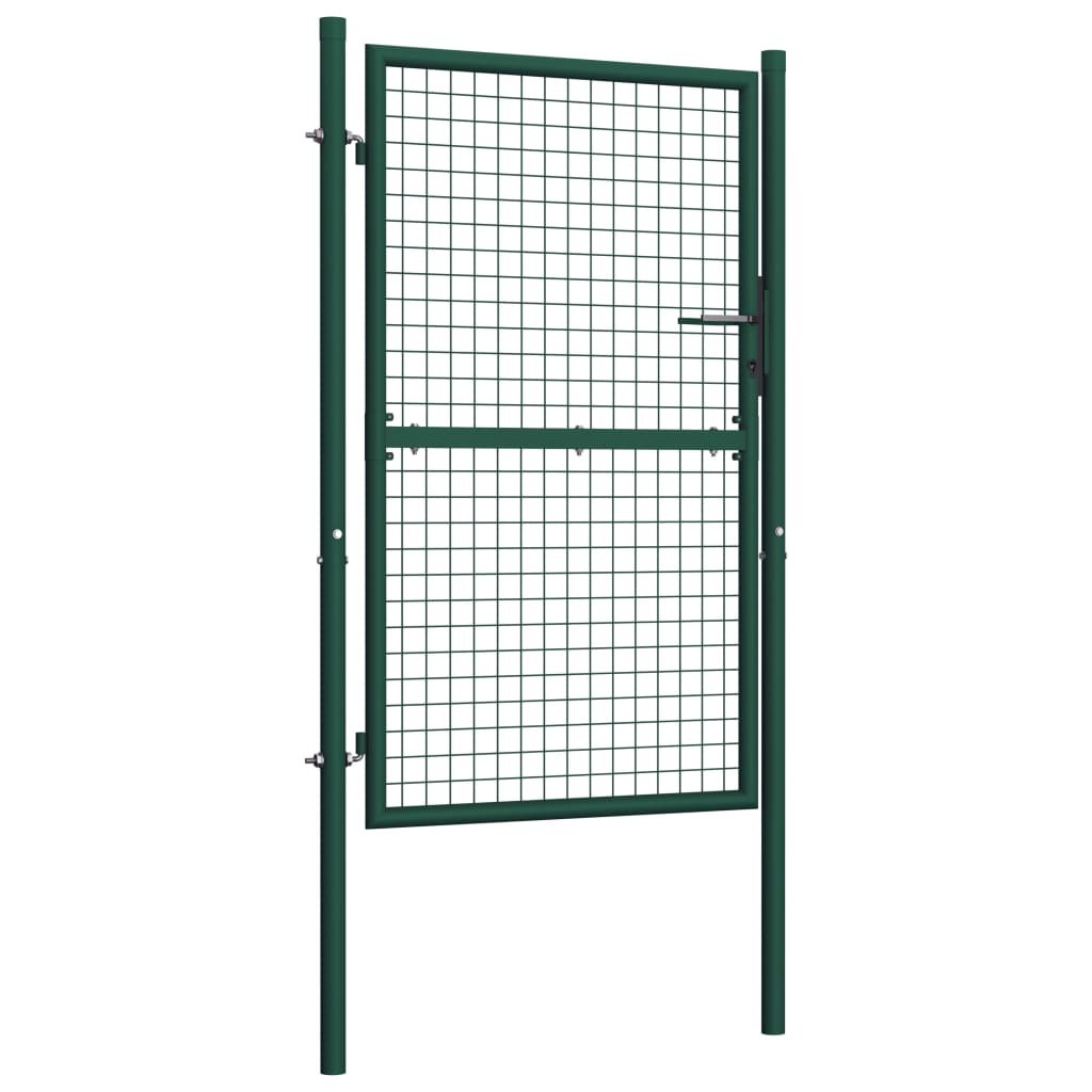 vidaXL Puerta de valla de acero verde 100x175 cm