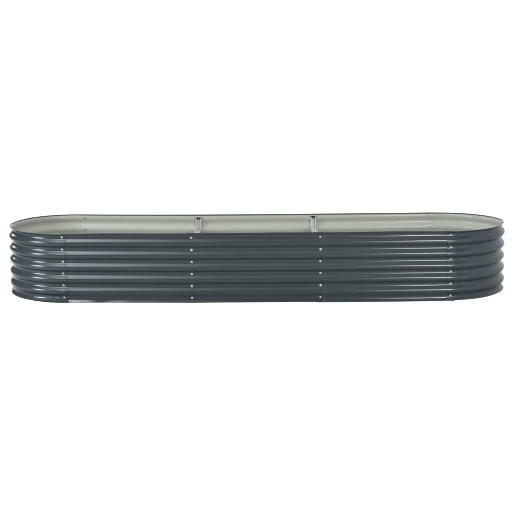 vidaXL Arriate de acero galvanizado gris 320x80x44 cm
