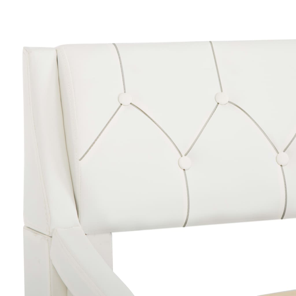 vidaXL Estructura de cama de cuero sintético blanco 120x200 cm