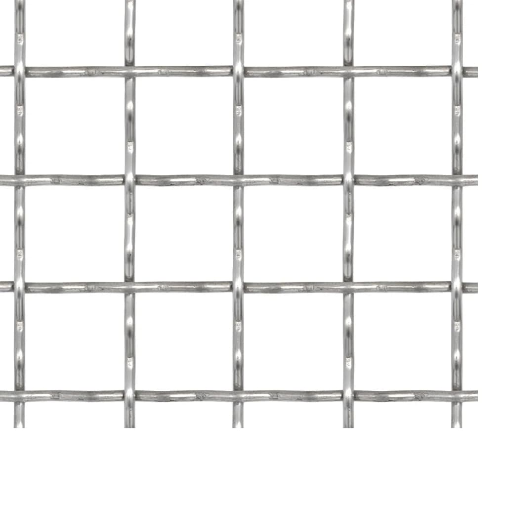 vidaXL Panel de malla alambre rizado acero inox. 50x50 cm 31x31x3 mm