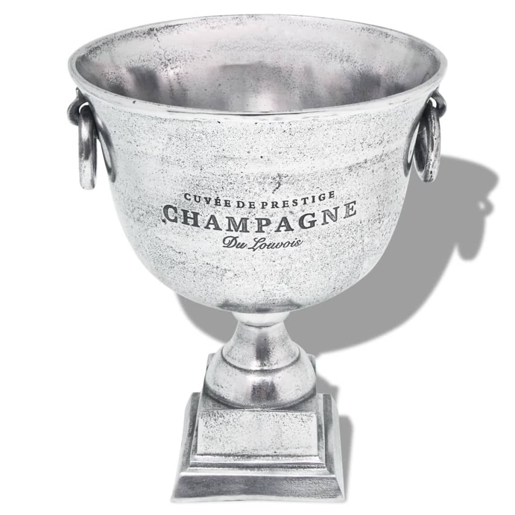 vidaXL Enfriador de champán copa trofeo de aluminio plateado