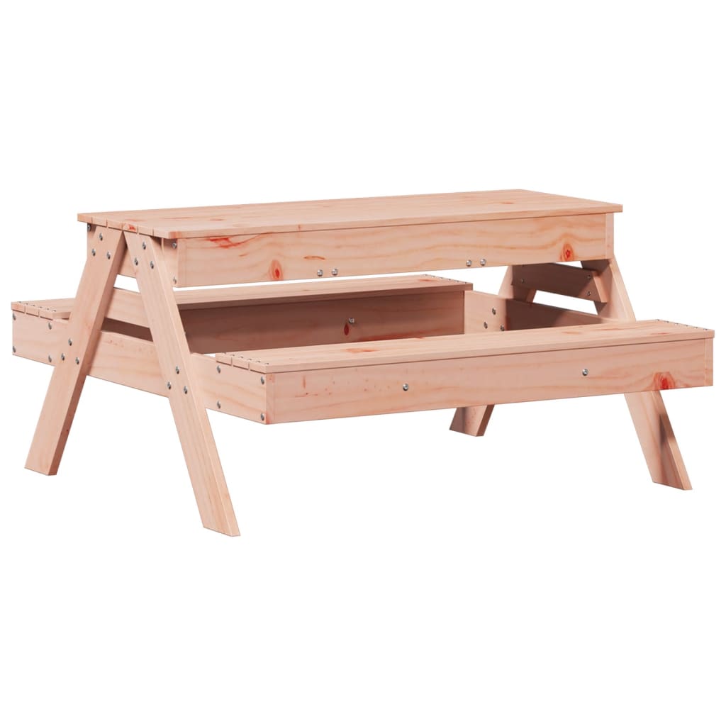vidaXL Mesa de pícnic con arenero de niños madera maciza Douglas