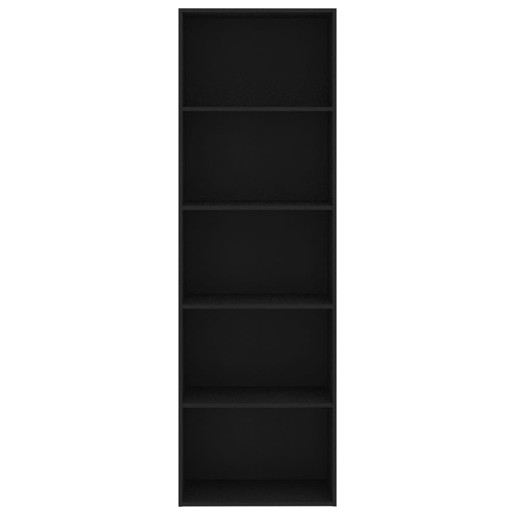 vidaXL Estantería de 5 niveles madera contrachapada negra 60x30x189 cm
