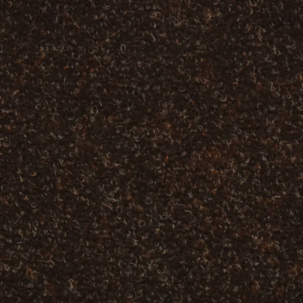 vidaXL Alfombrilla autoadhesiva de escalera 15 uds 65x21x4 cm marrón