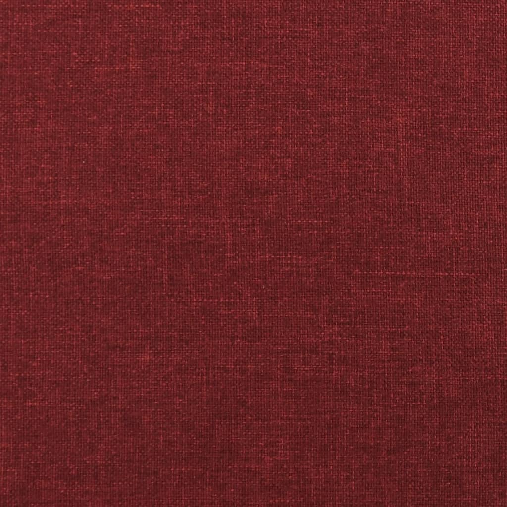 vidaXL Taburete con patas de madera tapizado tela rojo tinto