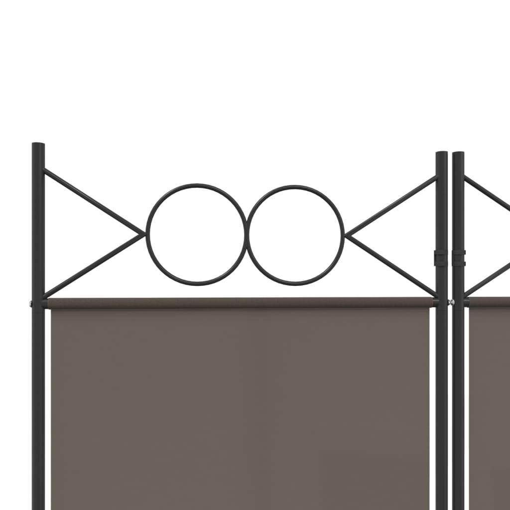 vidaXL Biombo divisor de 5 paneles de tela gris antracita 200x200 cm