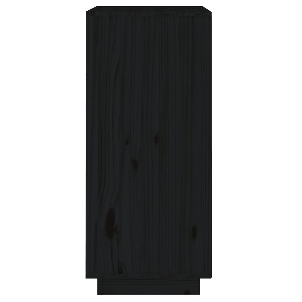 vidaXL Aparador de madera maciza de pino negro 38x35x80 cm
