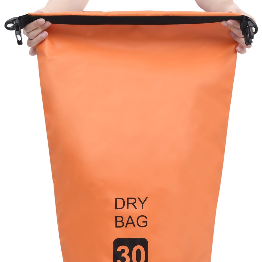 vidaXL Bolso acuático impermeable naranja PVC 30 L