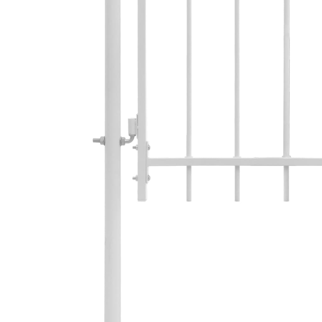 vidaXL Puerta de jardín de acero blanco 1x2 m