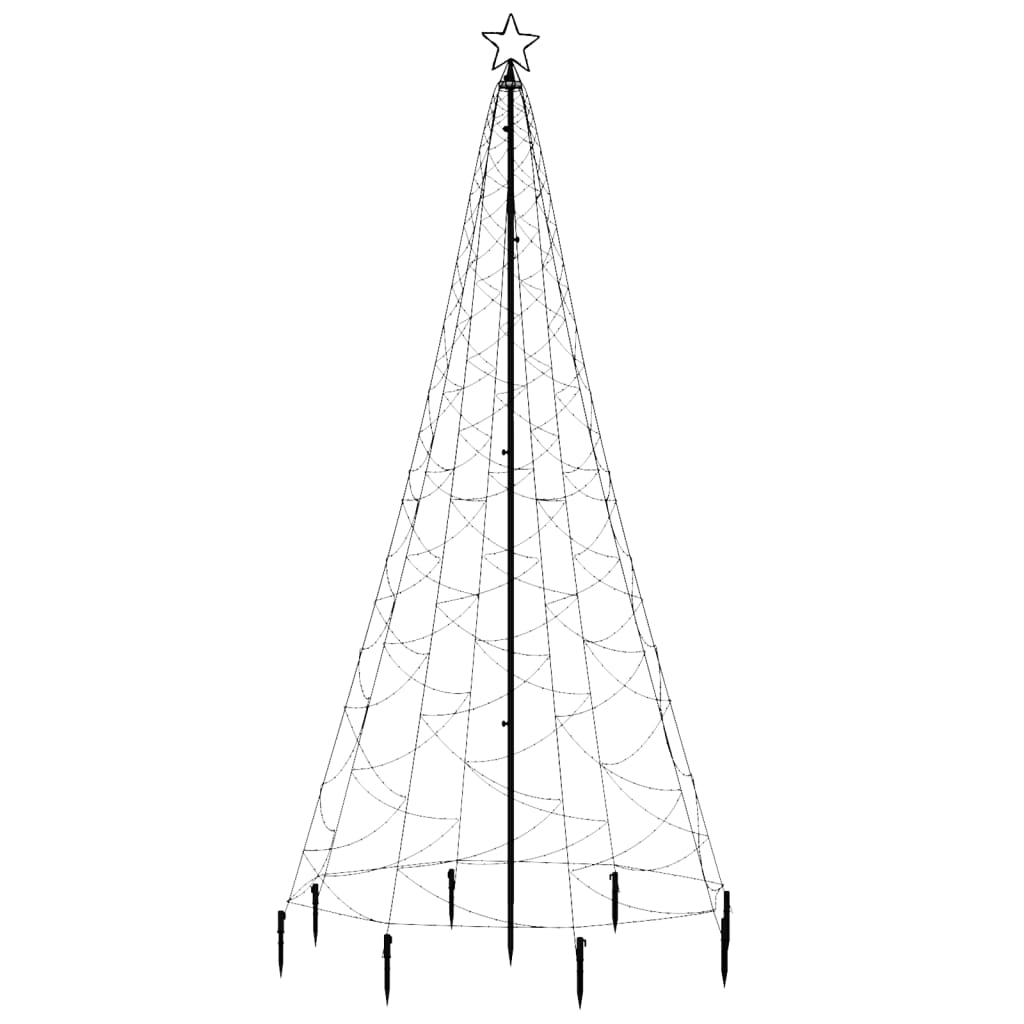 vidaXL Árbol de Navidad con poste de metal 500 LEDs de colores 3 m