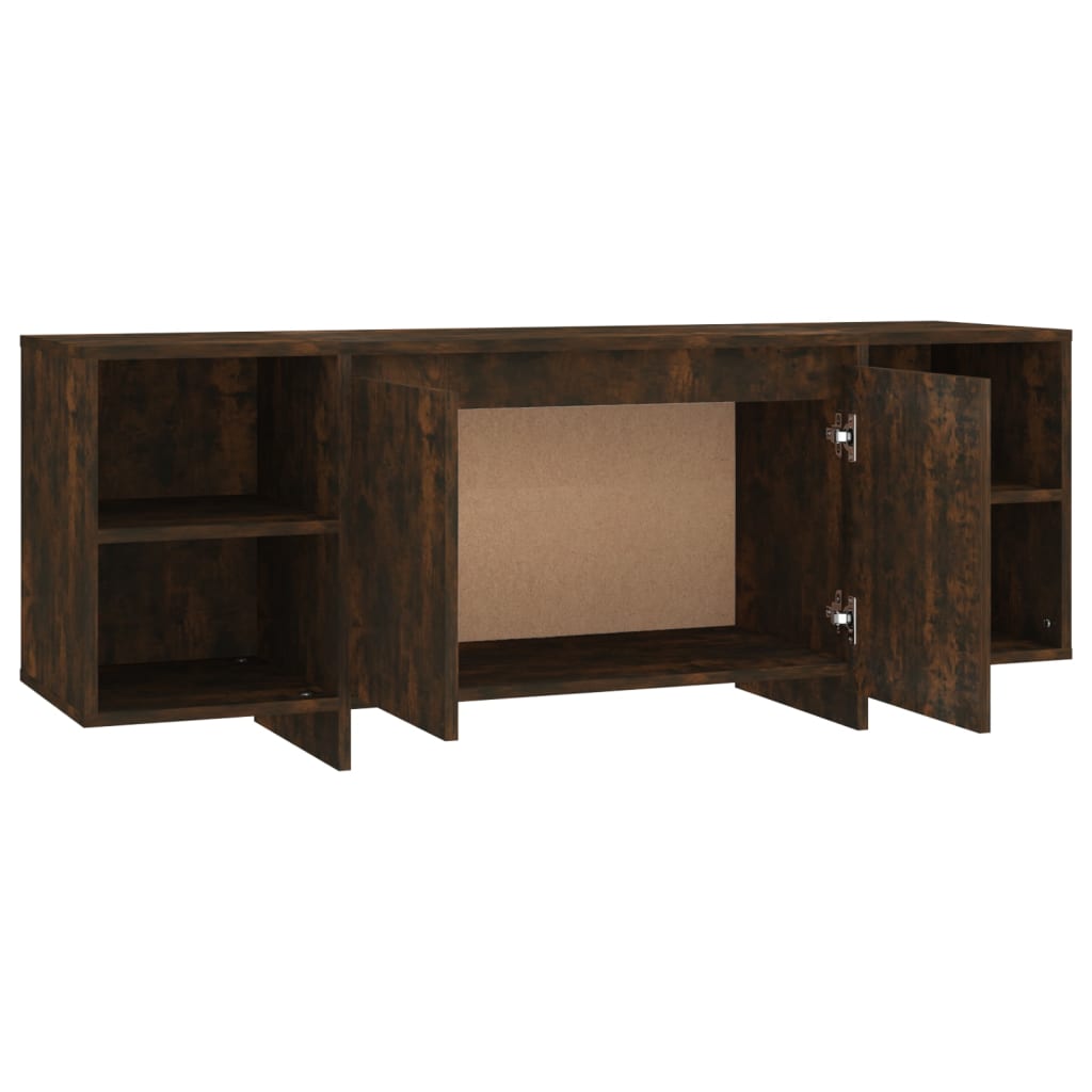 vidaXL Mueble de TV madera de ingeniería roble ahumado 130x35x50 cm