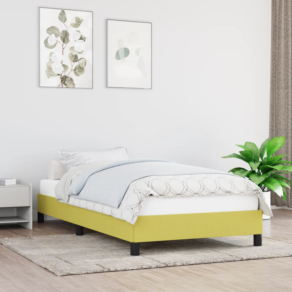 vidaXL Estructura de cama de tela verde 80x200 cm