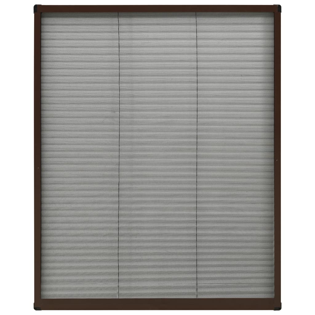 vidaXL Mosquitera plisada para ventanas aluminio marrón 80x100 cm