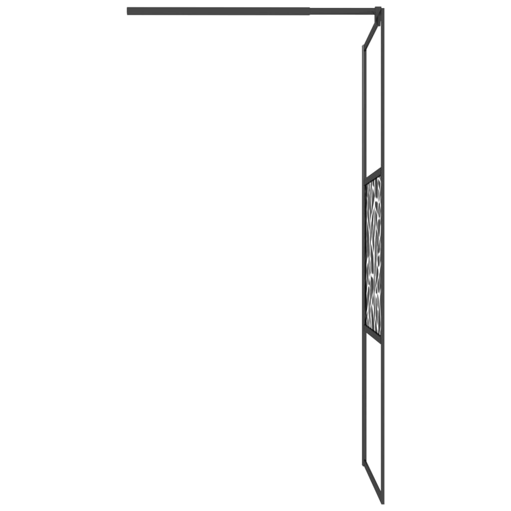 vidaXL Mampara de ducha vidrio vidrio ESG diseño piedra negro 80x195cm