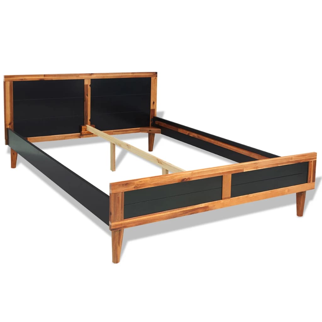 vidaXL Set de muebles de dormitorio 4 piezas acacia maciza 140x200 cm