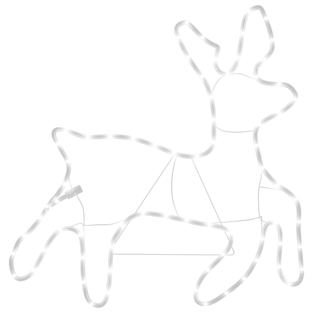 vidaXL Figura de reno de Navidad con 72 LED blanco cálido 57x55x4,5 cm