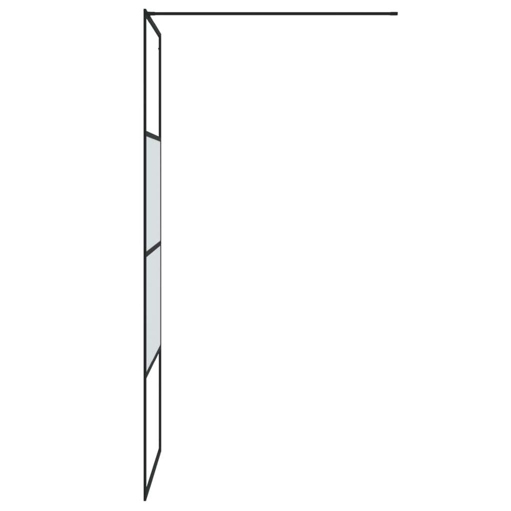 vidaXL Mampara de ducha vidrio ESG semiesmerilado negro 80x195 cm