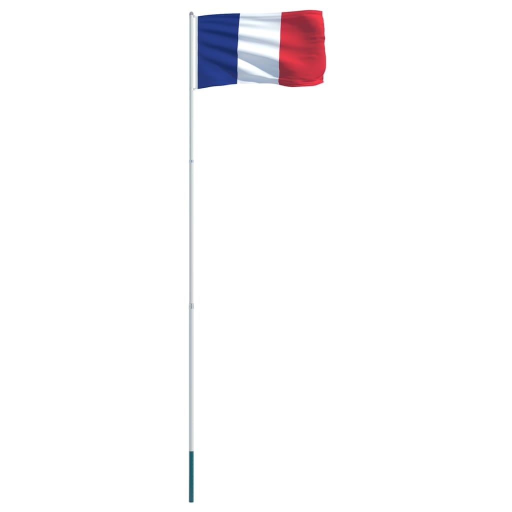 vidaXL Bandera de Francia y mástil de aluminio 4 m
