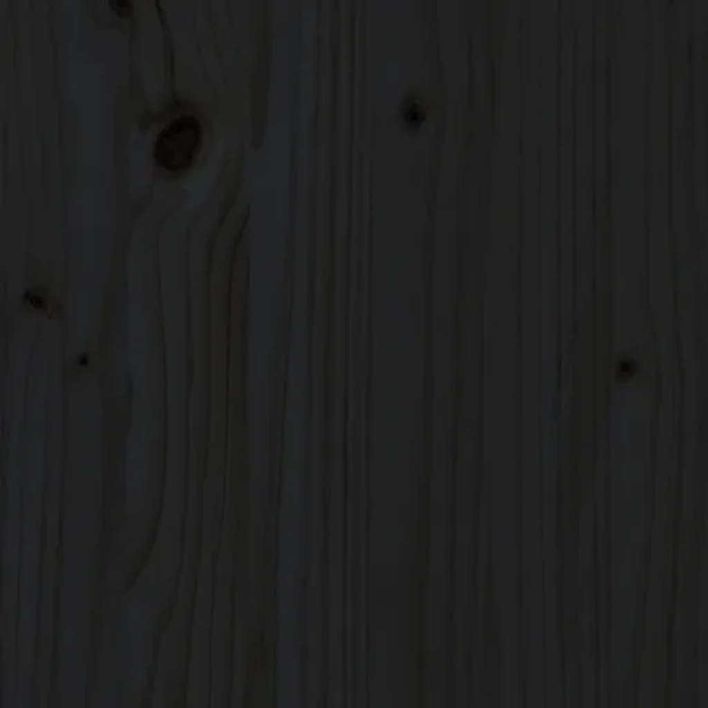 vidaXL Mesa de centro de madera maciza de pino negro 60x50x35 cm