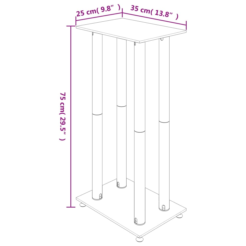 vidaXL Soportes de altavoces 2 uds vidrio templado plateado 4 pilares