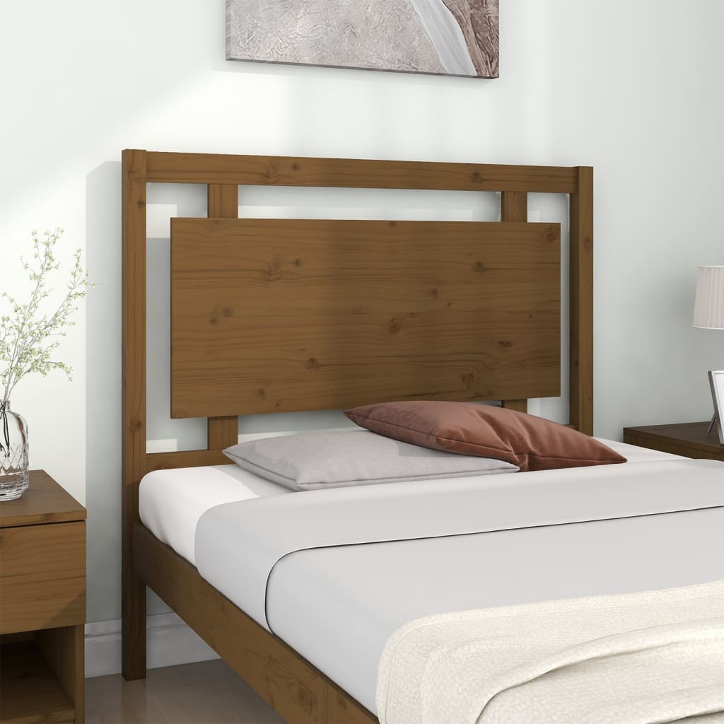 vidaXL Cabecero de cama madera maciza pino marrón miel 105,5x4x100 cm