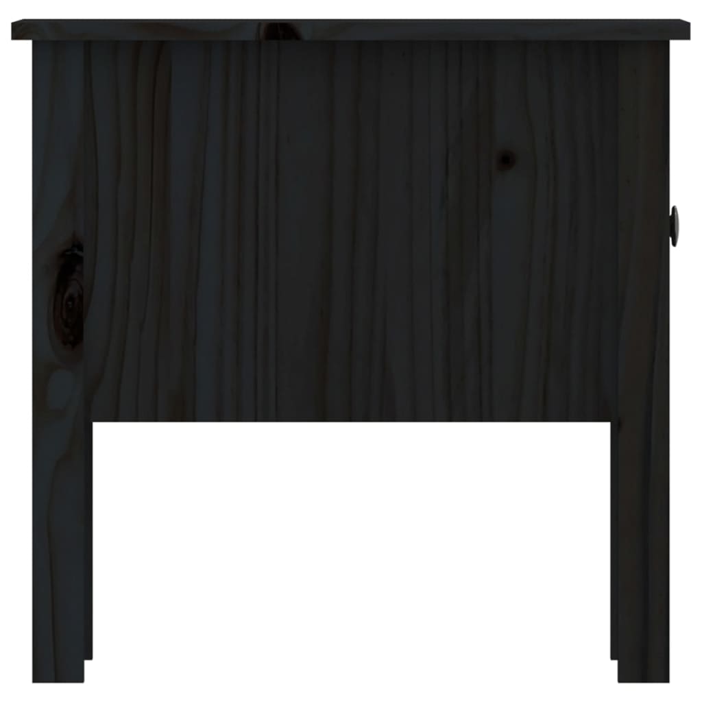 vidaXL Mesa auxiliar de madera maciza de pino negro 50x50x49 cm