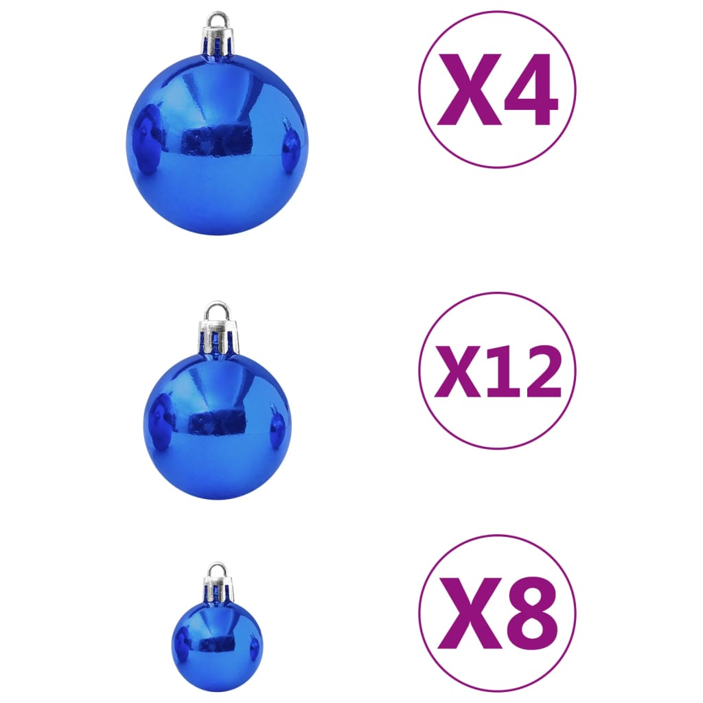 vidaXL Juego de bolas de Navidad 100 piezas azul