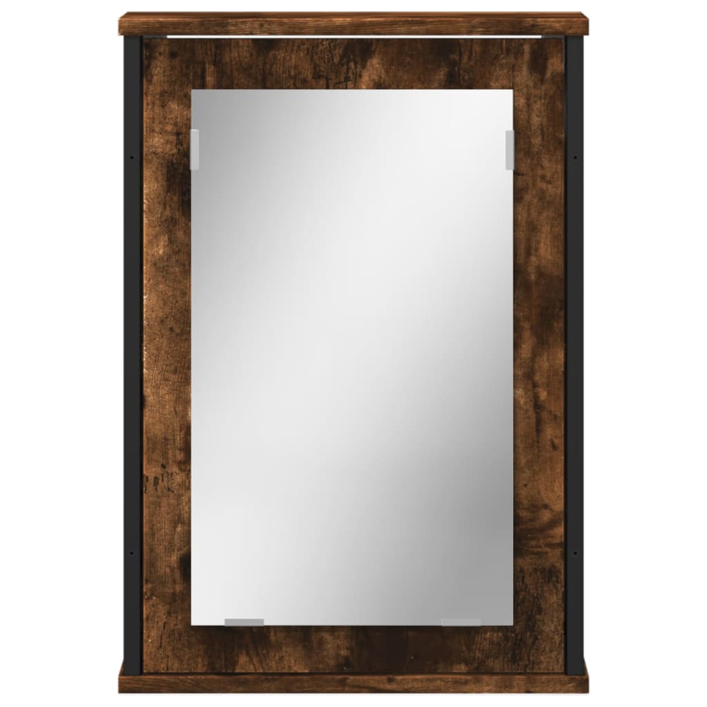 vidaXL Armario con espejo baño madera roble ahumado 42x12x60 cm