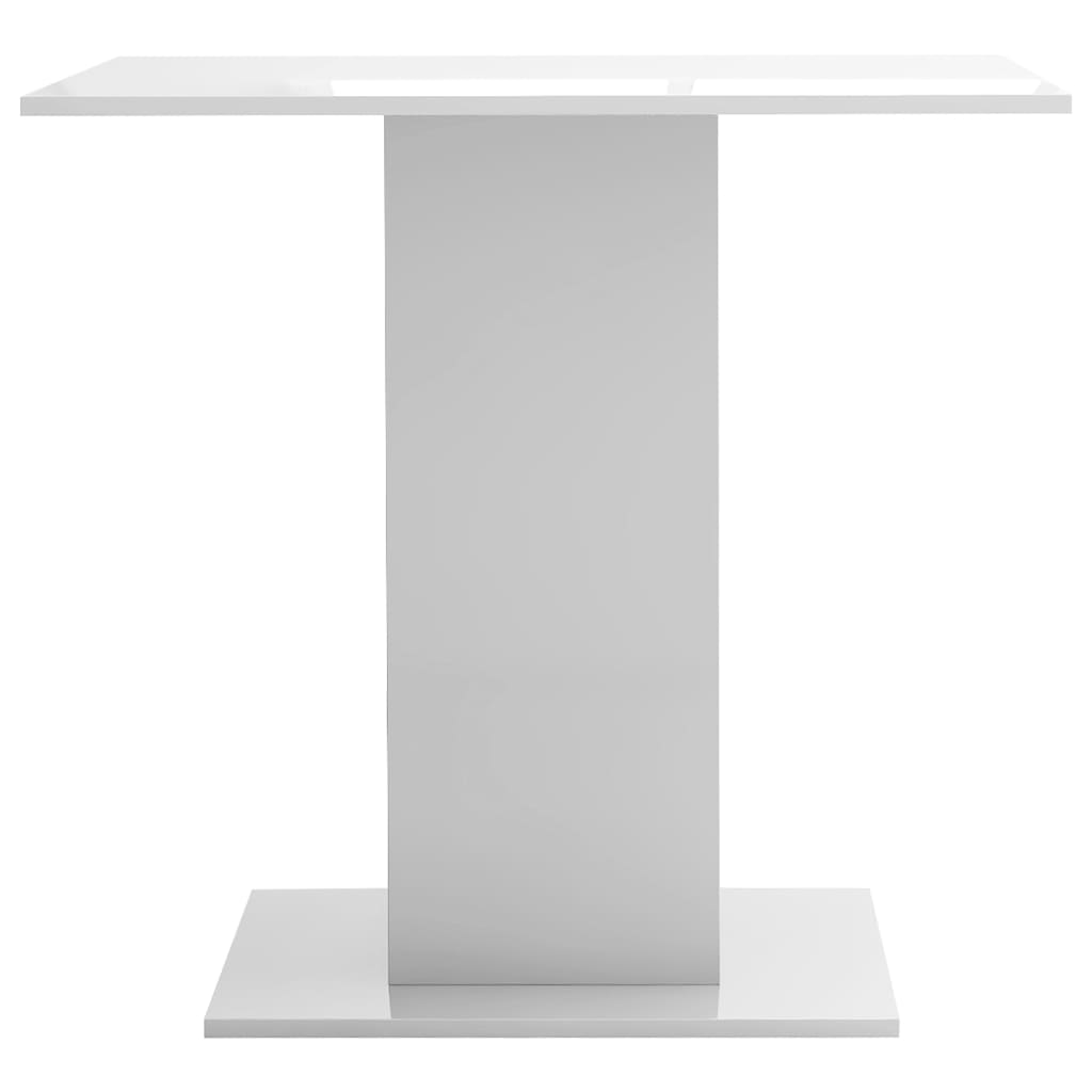 vidaXL Mesa de comedor madera contrachapada blanco brillo 80x80x75 cm