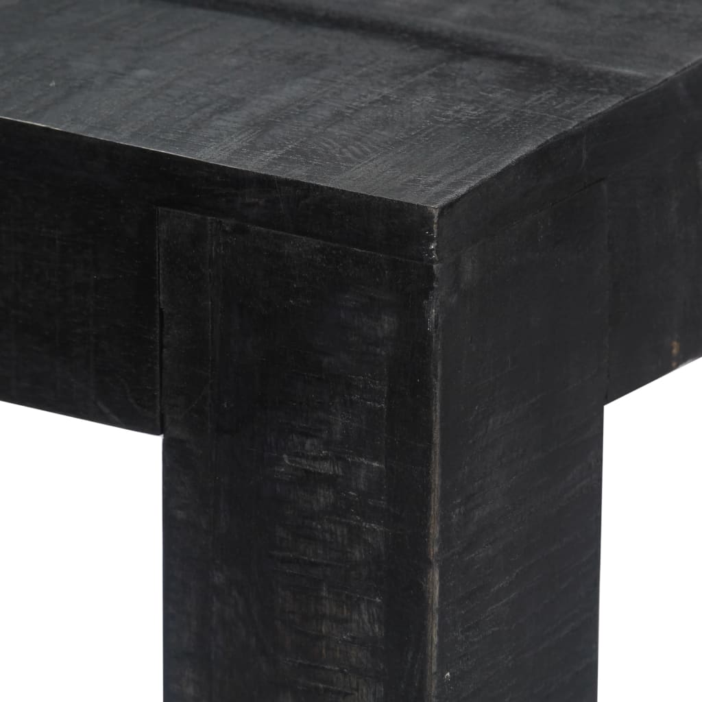vidaXL Mesa de comedor de madera maciza de mango negra 118x60x76 cm