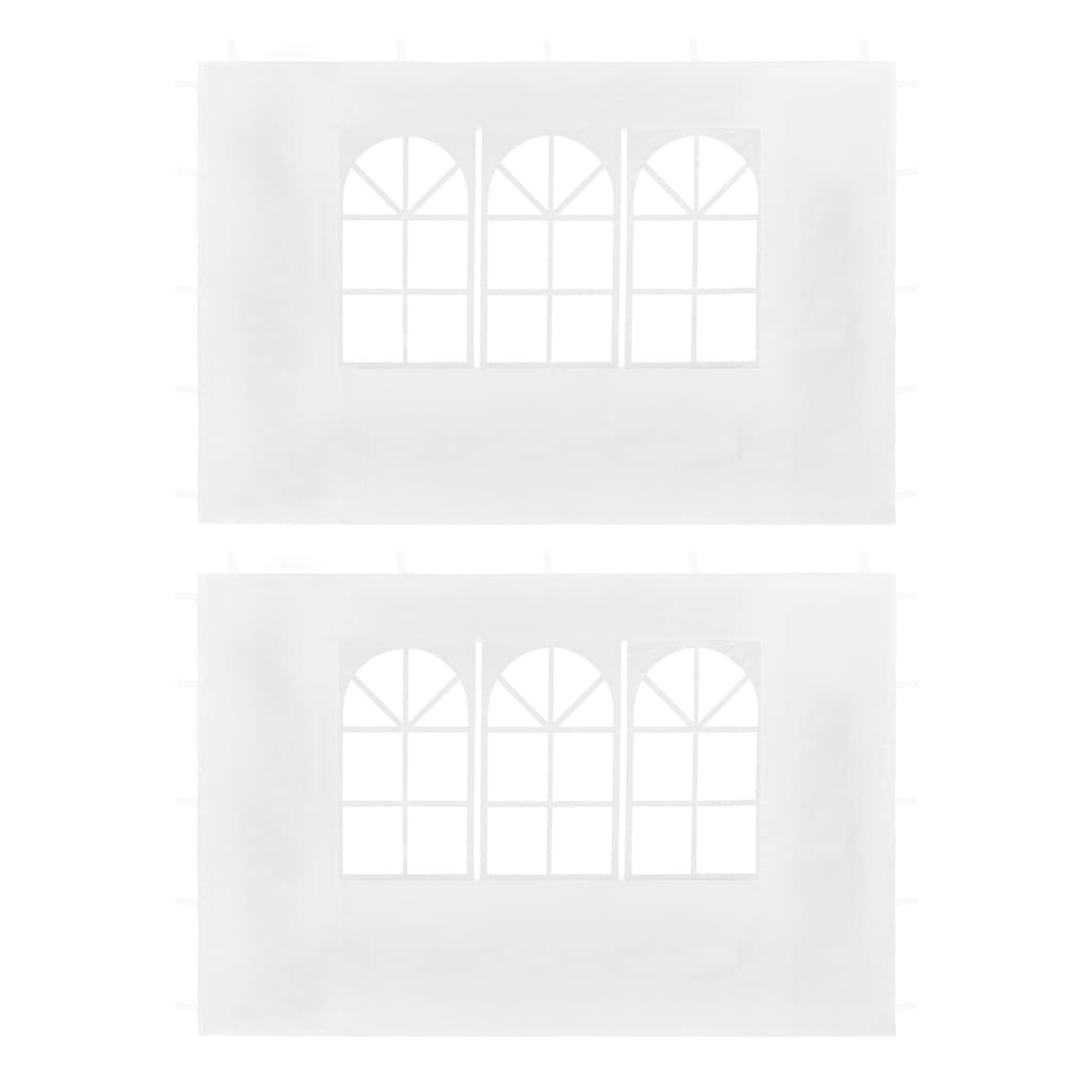vidaXL Paredes laterales de carpa de fiesta con ventana blanco 2 uds