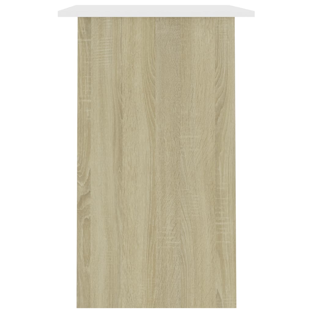 vidaXL Escritorio madera contrachapada blanco roble Sonoma 90x50x74 cm