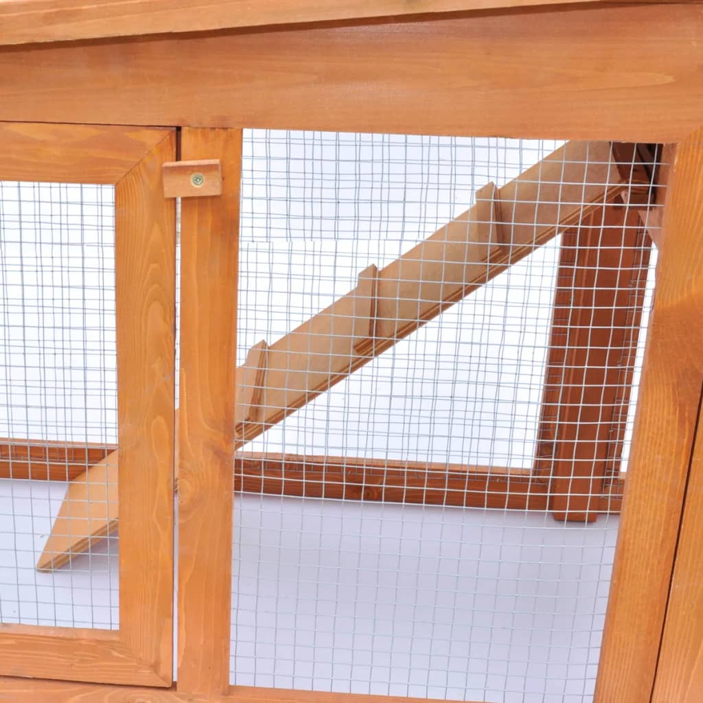 vidaXL Casa de animales pequeños jaula conejera con tejados madera