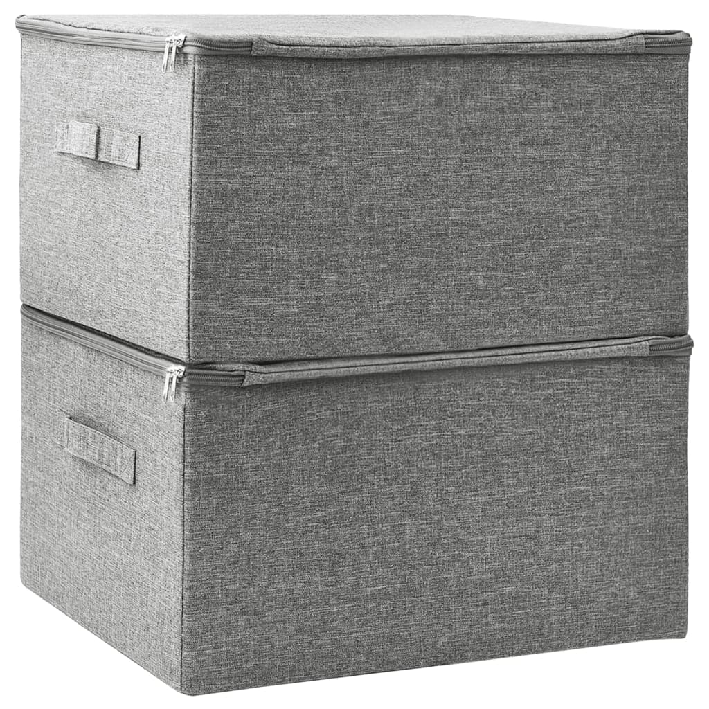 vidaXL Cajas de almacenaje 4 uds tela blanco 32x32x32 cm – Bechester