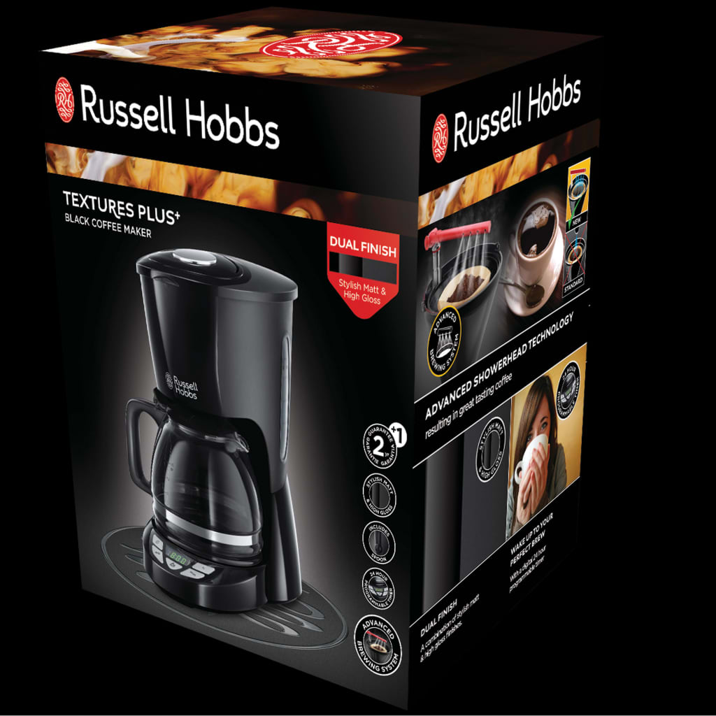 Russell Hobbs Cafetera Textures Plus negra 975 W 1,25 L