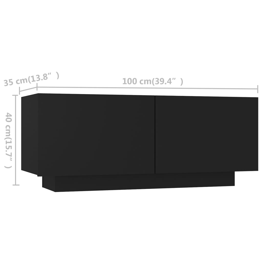 vidaXL Mueble para TV con luces LED negro 260x35x40 cm