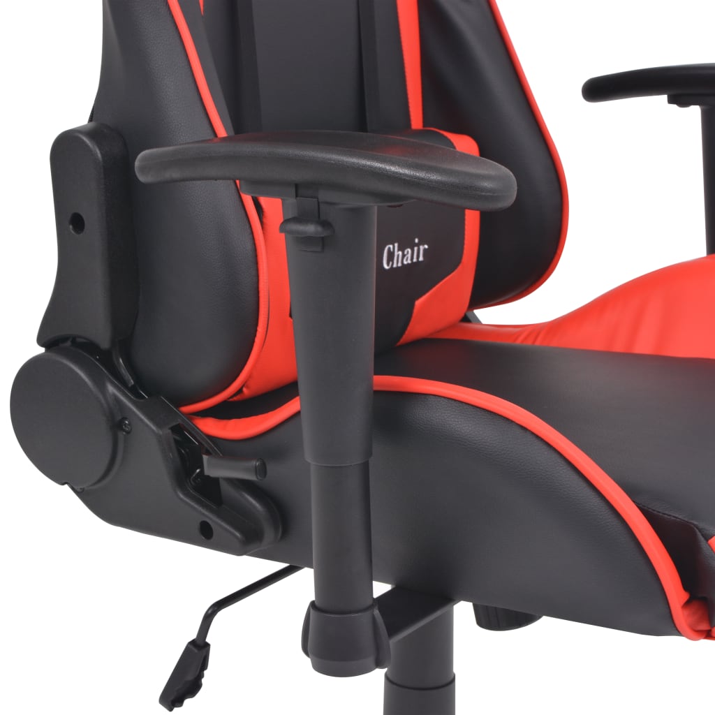 vidaXL Silla de escritorio reclinable Racing de cuero artificial roja