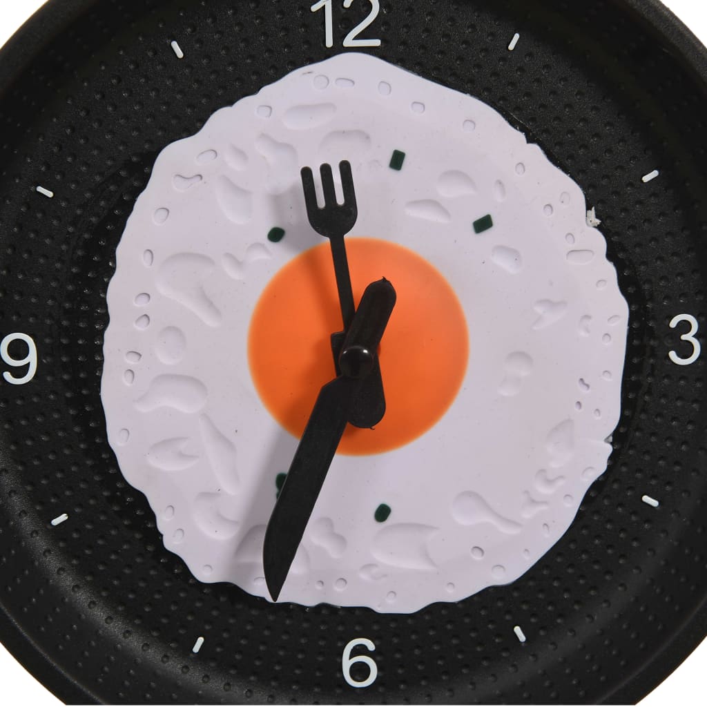 325164 vidaXL Wall Clock with Fried Egg Pan Design 18,8 cm