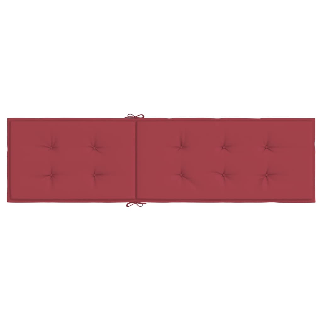 vidaXL Cojín para tumbona rojo tinto (75+105)x50x3 cm
