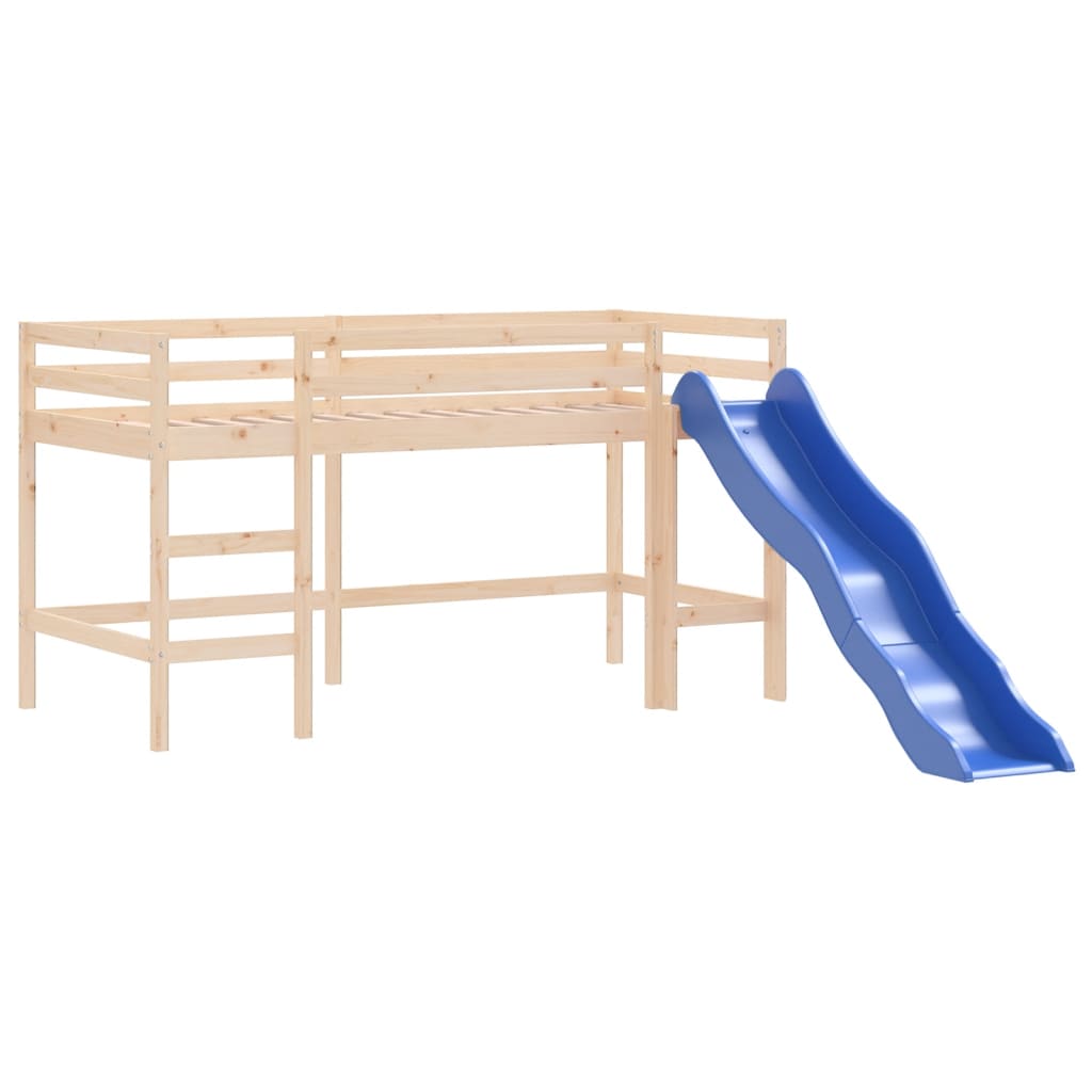 vidaXL Cama alta para niños con tobogán madera maciza pino 80x200 cm