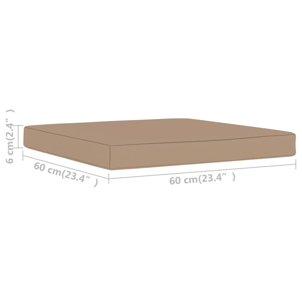 vidaXL Cojín para muebles de palés tela gris taupe 60x61,5x6 cm