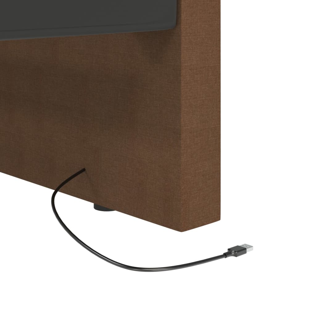 vidaXL Sofá cama USB de tela marrón 90x200 cm