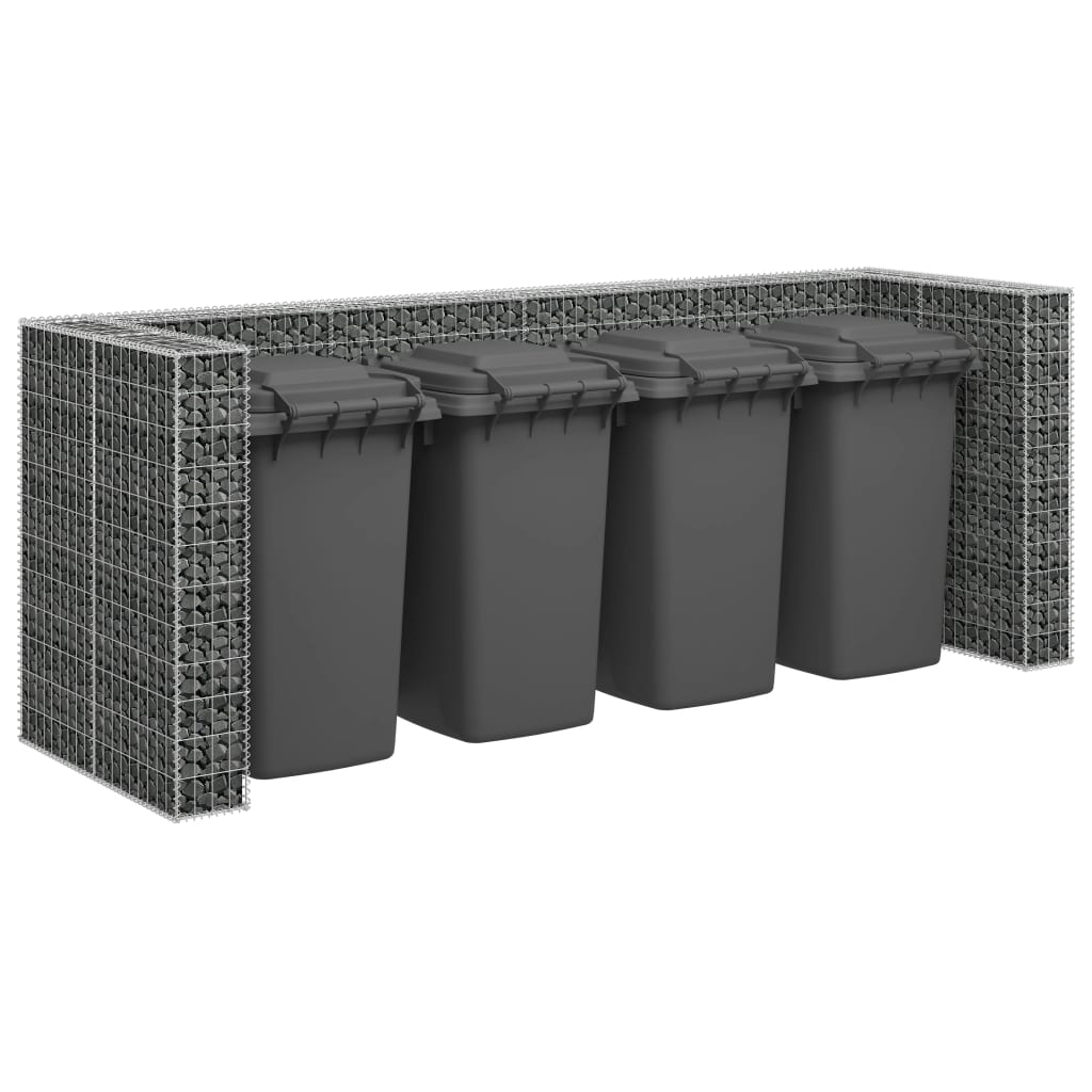vidaXL Muro de gaviones para contenedor de basura acero 320x100x120 cm