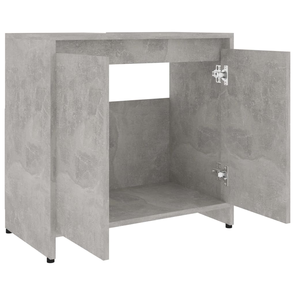 vidaXL Armario de baño madera contrachapada gris hormigón 60x33x61 cm