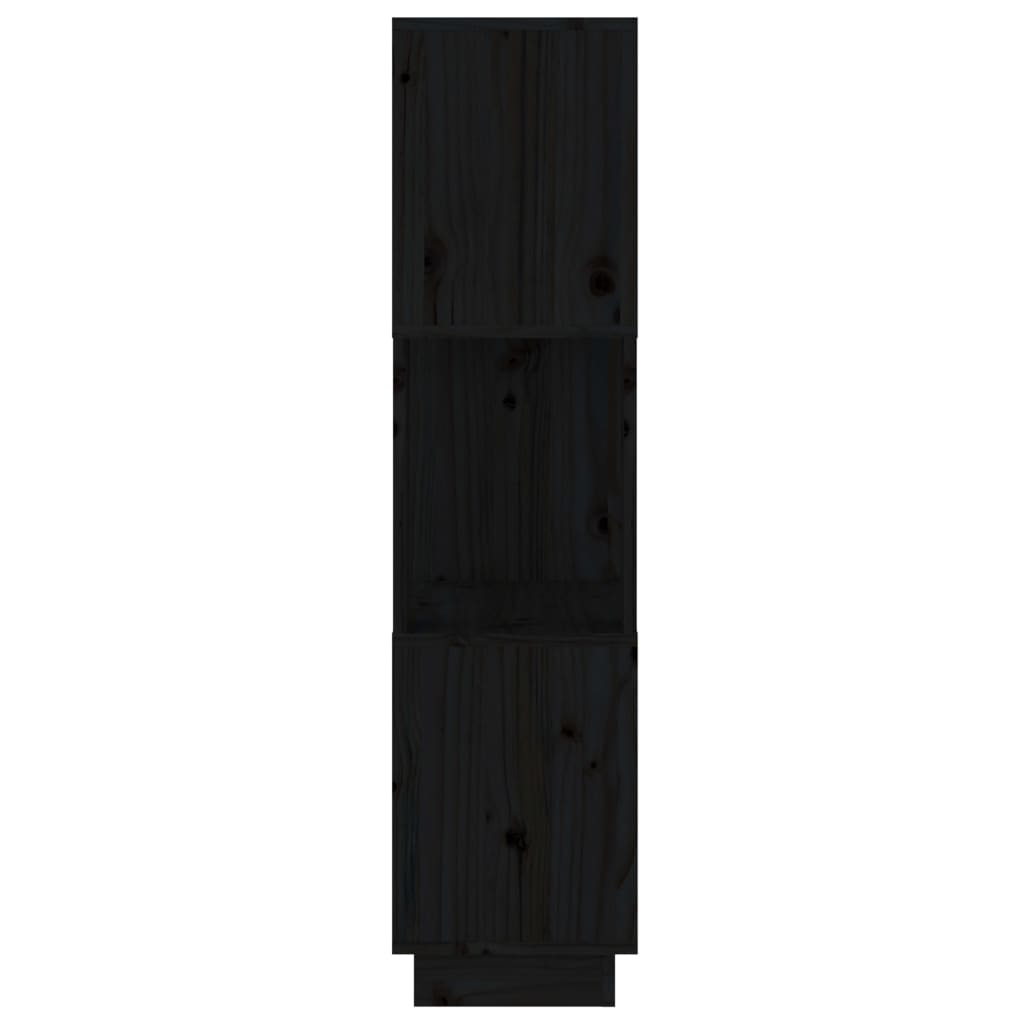 vidaXL Estantería/divisor de espacios madera pino negro 51x25x101 cm