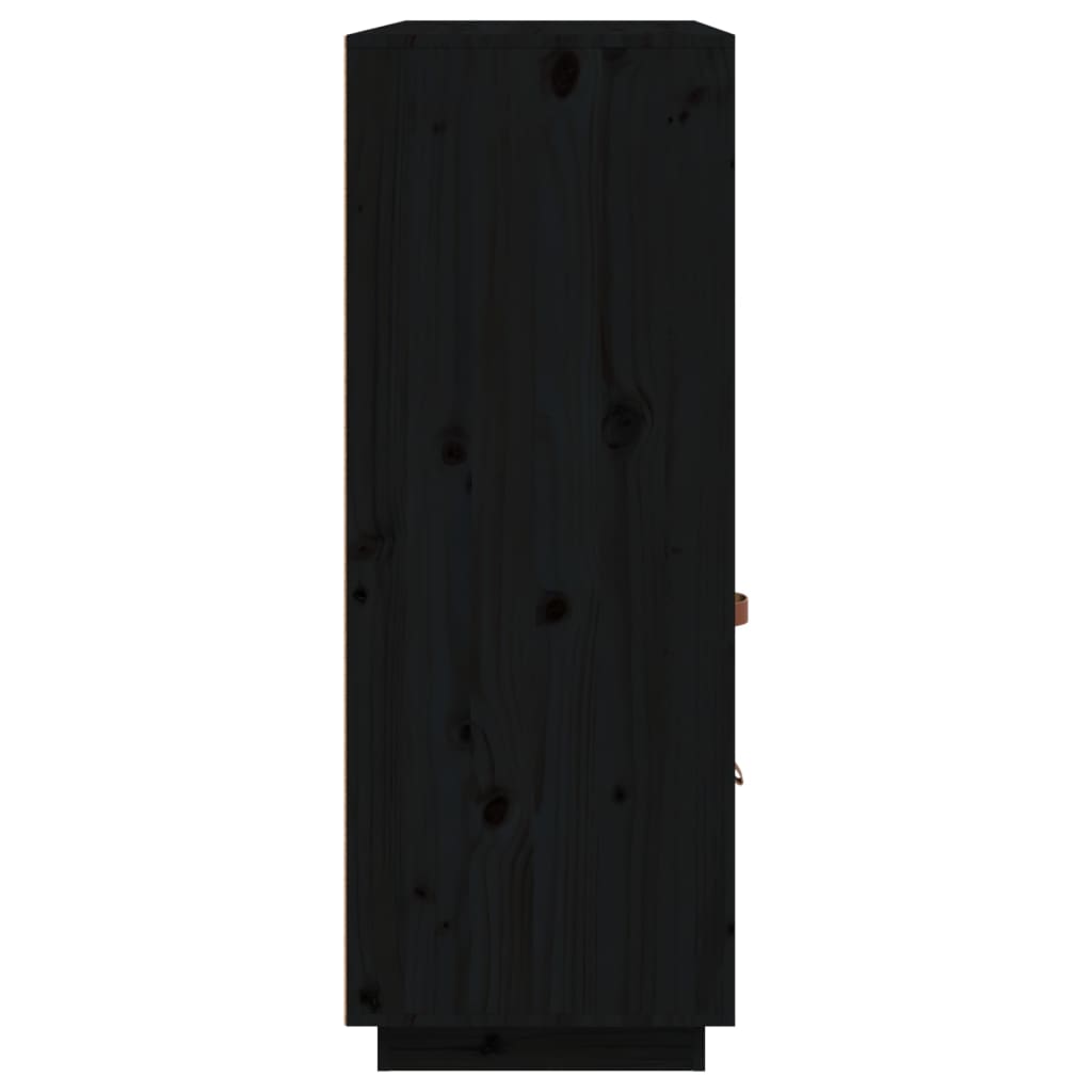 vidaXL Aparador alto madera maciza de pino negro 100x40x108,5 cm